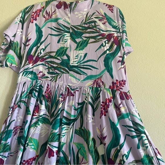 Terra & Sky woman plus size tropical dress 0X/14W  midi summer casual comfort - Picture 11 of 11